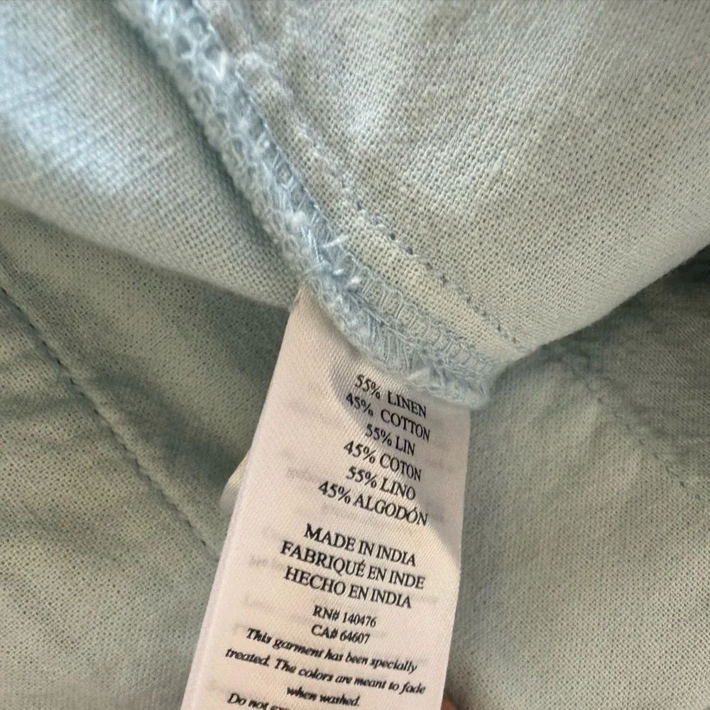 Faherty Men's Malibu Linen & Cotton Chino Shorts Light Blue 40 NEW 1622